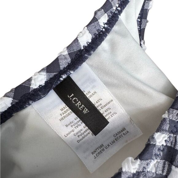 J. Crew Women's Navy Blue Gingham Square Neck Bikini Top Size Small - Picture 5 of 6